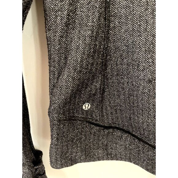 Lululemon Womens Think Fast Pullover 1/4 Quarter Zip Gray Herringbone Size 8 - Picture 4 of 6